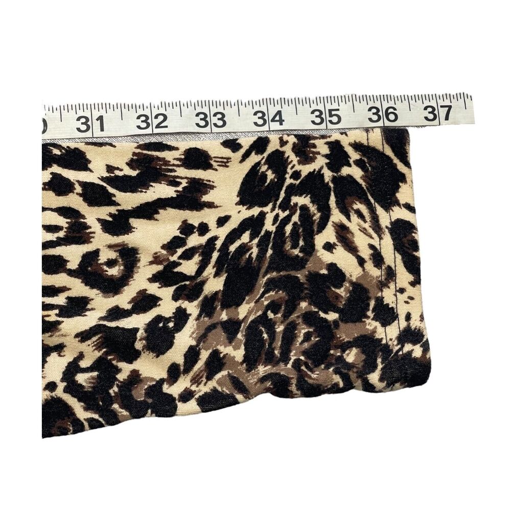 Studio Works Top Women's XL Leopard Print Cotton High Neck Long Sleeve Pullover - Picture 6 of 8